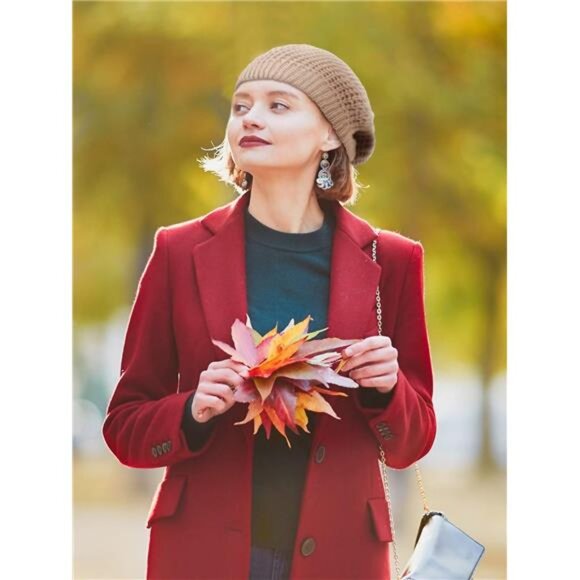3 Pcs Women\'s Soft Slouchy Crochet Beret Chic Cutout Beret Hats main image 7